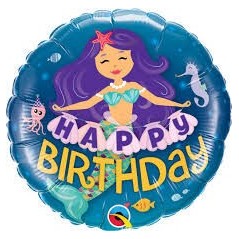 globo cumpleanos sirenas 45 cm 57799 8434077040591