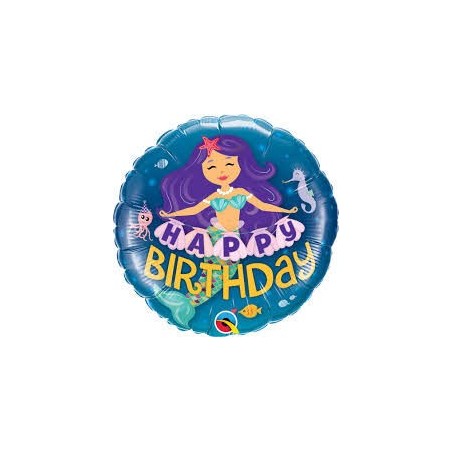 globo cumpleanos sirenas 45 cm 57799 8434077040591