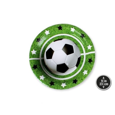 platos cumpleanos futbol 6 uds 23 cm 58300 8434077040591