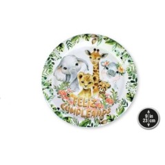 platos cumpleanos sabana animales jungla 6 uds 23 cm 58308 8434077040591