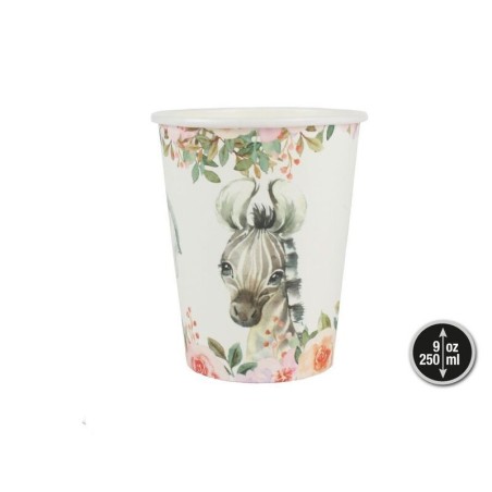 vasos cumpleanos sabana animales jungla 12 uds 58310 8434077040591
