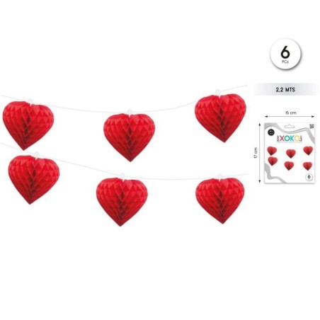 guirnalda corazones 3d 22 metros san valentin 59423 8434077040591
