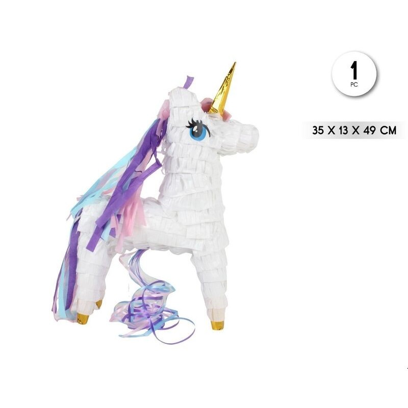 Piñata unicornio 3D 35x49x13 cm para romper
