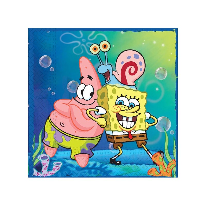 Servilletas Bob Esponja cumpleaños 20 uds 33 cm