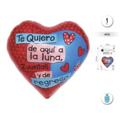 globo corazon foil te quiero de aqui de 43 cm 59503 8434077040591