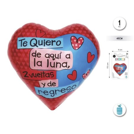 globo corazon foil te quiero de aqui de 43 cm 59503 8434077040591