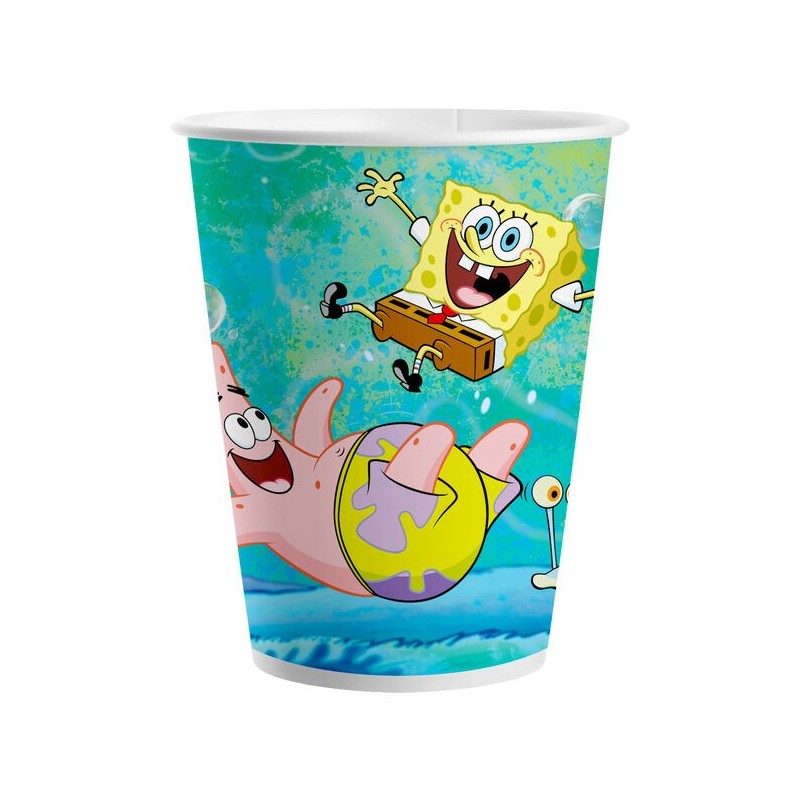 Vasos Bob Esponja cumpleaños 8 uds 20 cm