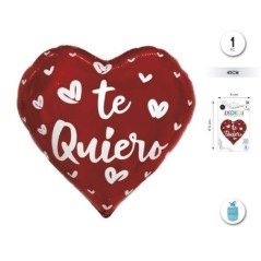 globo corazon foil te quiero rojo corazones 43 cm 59505 8434077040591