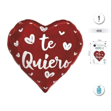 globo corazon foil te quiero rojo corazones 43 cm 59505 8434077040591