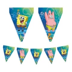 banderin bob esponja 3 mt guirnalda cumplanos 59506 8434077040591