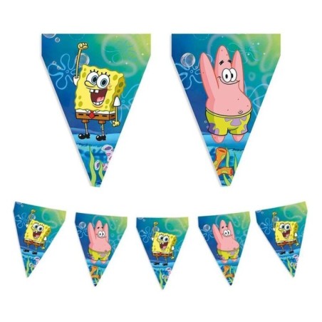 banderin bob esponja 3 mt guirnalda cumplanos 59506 8434077040591