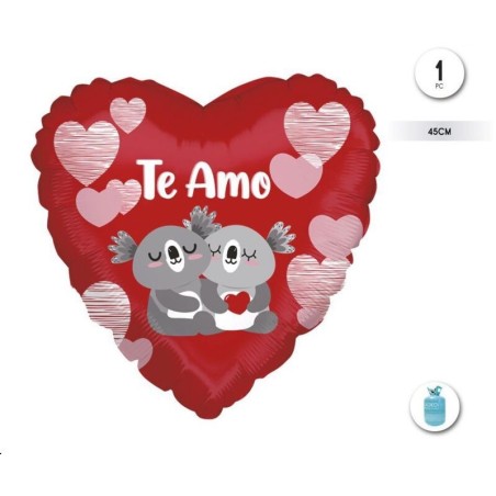globo corazon foil koalas 43 cm 59508 8434077040591