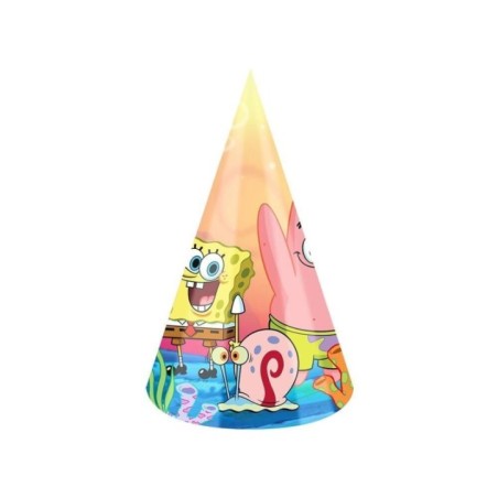 gorros bob esponja cumpleanos 6 uds 59509 8434077040591