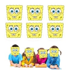 caretas bob esponja cumpleanos 6 uds 59510 8434077040591