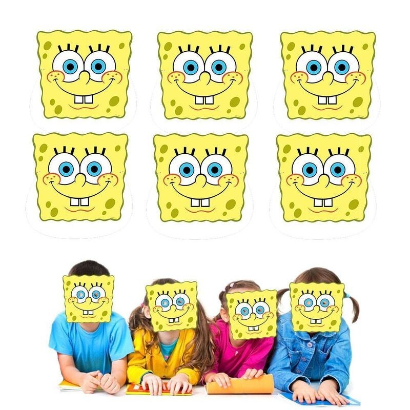 Caretas Bob Esponja cumpleaños 6 uds