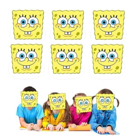 caretas bob esponja cumpleanos 6 uds 59510 8434077040591