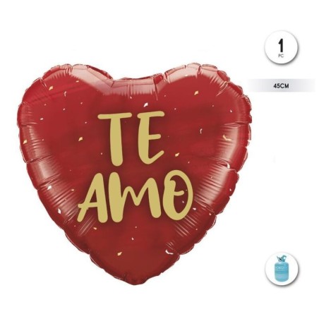 globo corazon rojo de foil te amo 43 cm 59510 8434077040591