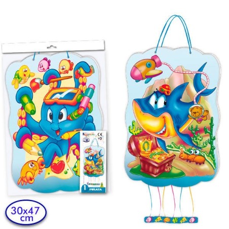 pinata tiburon azul para fiesta baby shark 47x31 cm 5978 8434077040591
