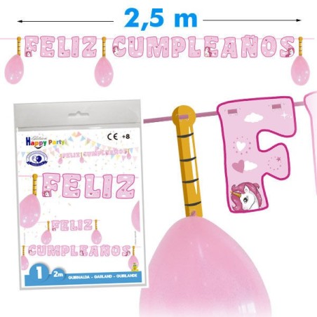 guirnalda unicornios feliz cumpleanos 5987 07 8434077040591