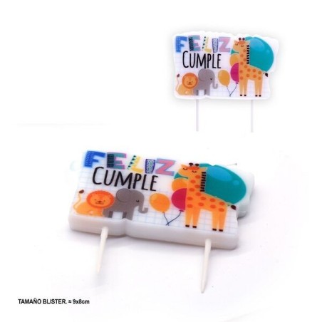vela animales de la jungla 9 cm 61222 8434077040591