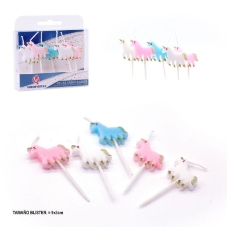 velas unicornios 5 unidades 61327 8434077040591
