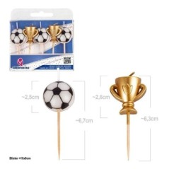 velas de cumpleanos futbol balones y copa champions 5 uds 61599 8434077040591