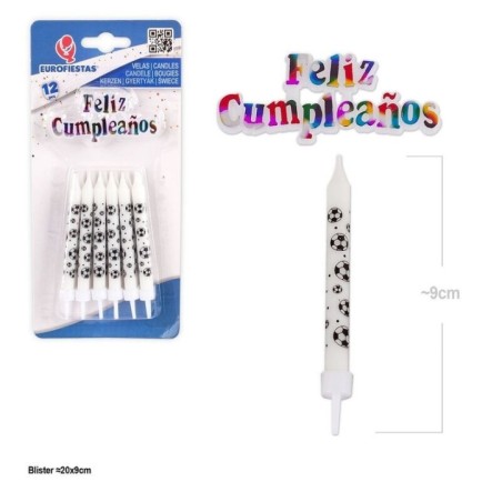 velas de cumpleanos futbol 12 uds 61678 8434077040591