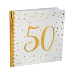 libro de firmas 50 cumpleanos blanco y oro 24 cm 20 hojas 6185 50 8434077040591