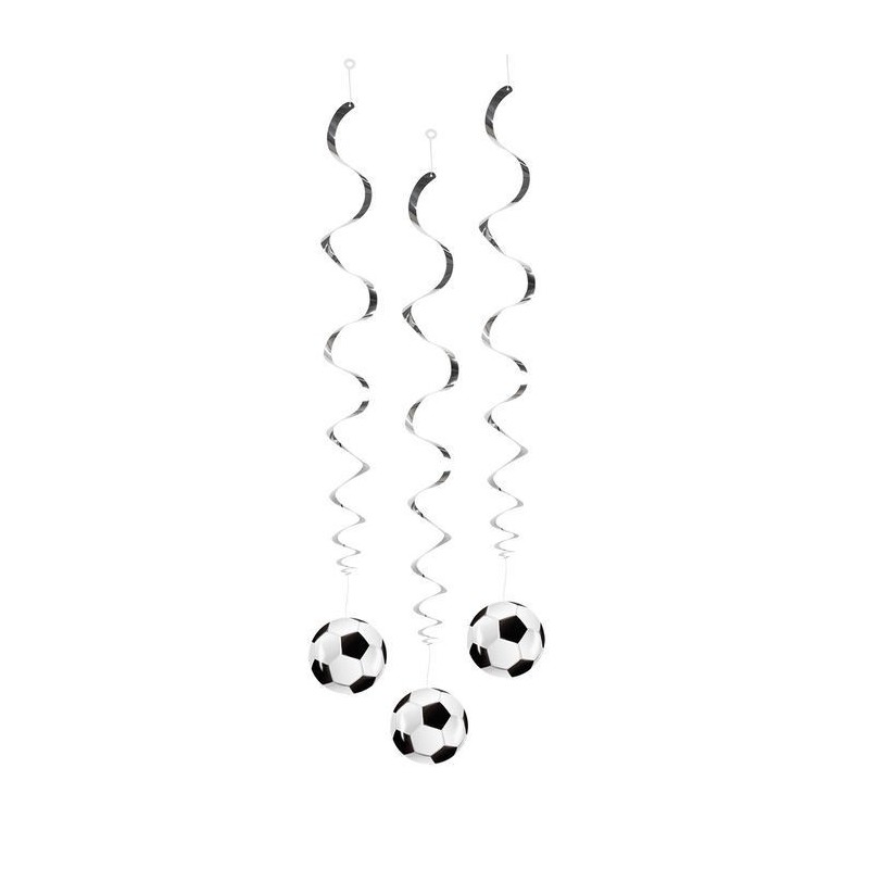 Colgantes balones de futbol 3 uds de 85 cm