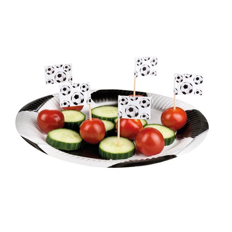 Pinchos banderas balones de futbol 24 uds
