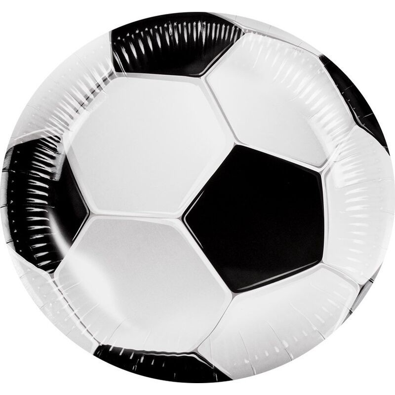 Platos balon de futbol 10 uds 23 cm