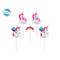velas de unicornio para tarta de cumpleanos 5 piezas 63392 8434077040591