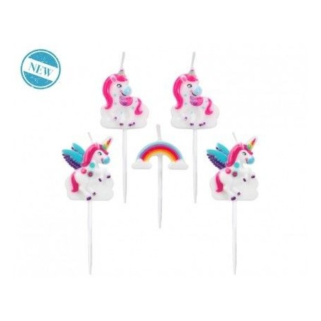 velas de unicornio para tarta de cumpleanos 5 piezas 63392 8434077040591