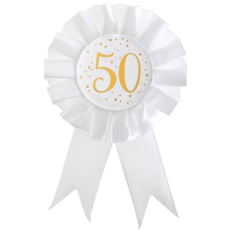 Escarapela 50 cumpleaños aniversario 8x15 cm