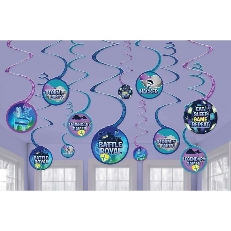 Colgantes para cumpleaños battle royal simil fornite
