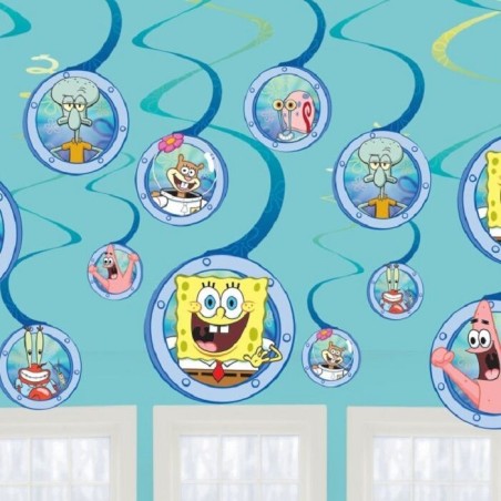 colgantes bob esponja 12 uds 672627 883028295852