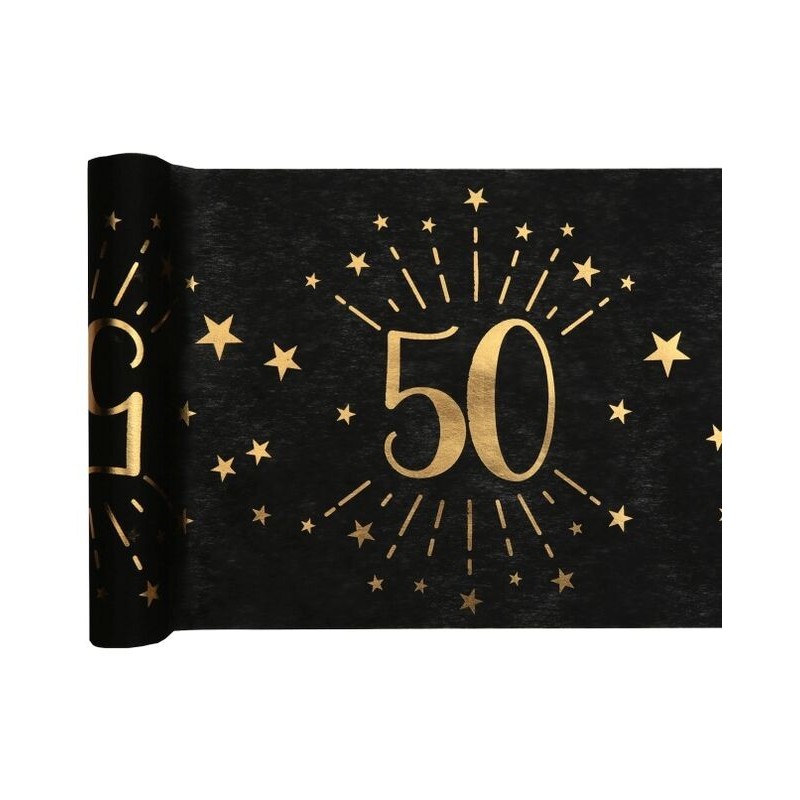 Camino de mesa 50 cumpleaños 5 metros x 30 cm