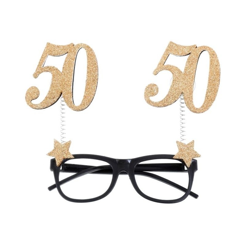 Gafas 50 cumpleaños oro 15x16 cm