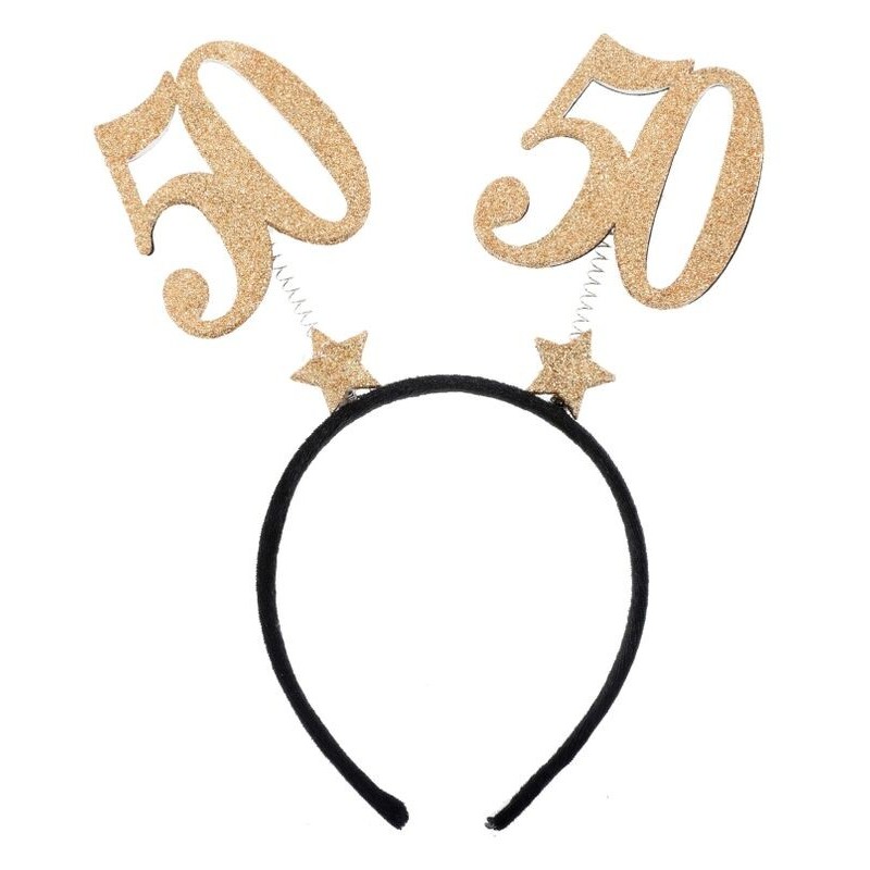 Diadema 50 cumpleaños oro 21x25 cm
