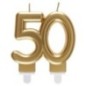 Vela 50 cumpleaños oro junta 7,5x9 cm
