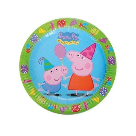 platos peppa pig cumpleanos 8 uds 23 cm 70022 883028295852