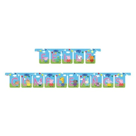 guirnalda feliz cumpleanos peppa pig cartel 210 mt 70028 883028295852