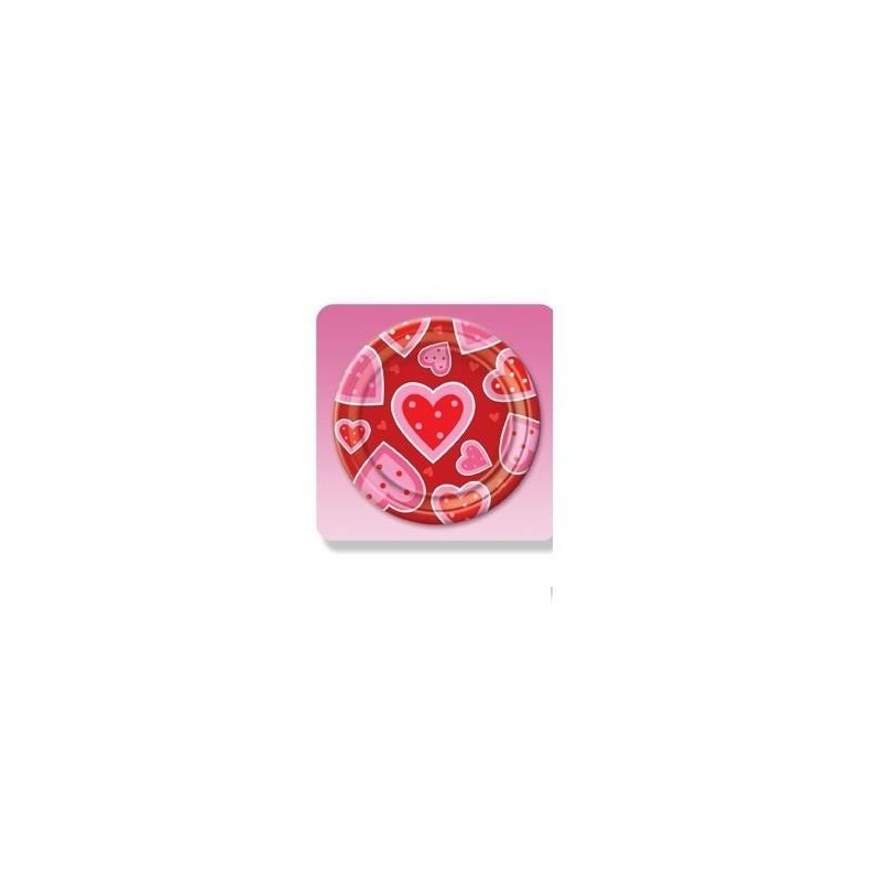 Platos corazones 8 unidades