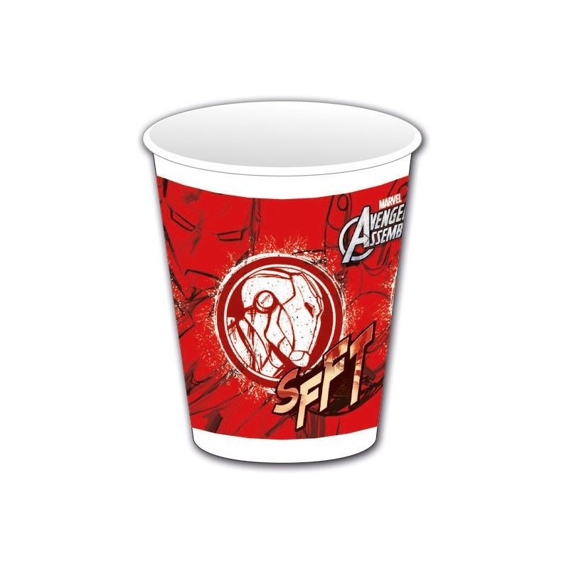 Vasos iron man 8 unidades 200 ml cumpleaños