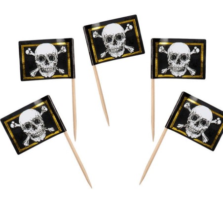 pinchos banderas piratas 24 uds de 7 cm 74119 883028295852
