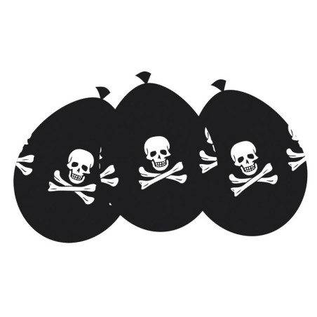 globos fiesta pirata negros 6 uds 25 cm 74164 883028295852