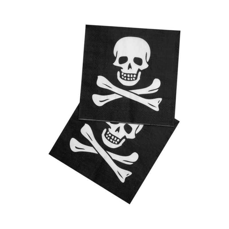 Servilletas piratas baratas 12 unidades 33x33 cm.