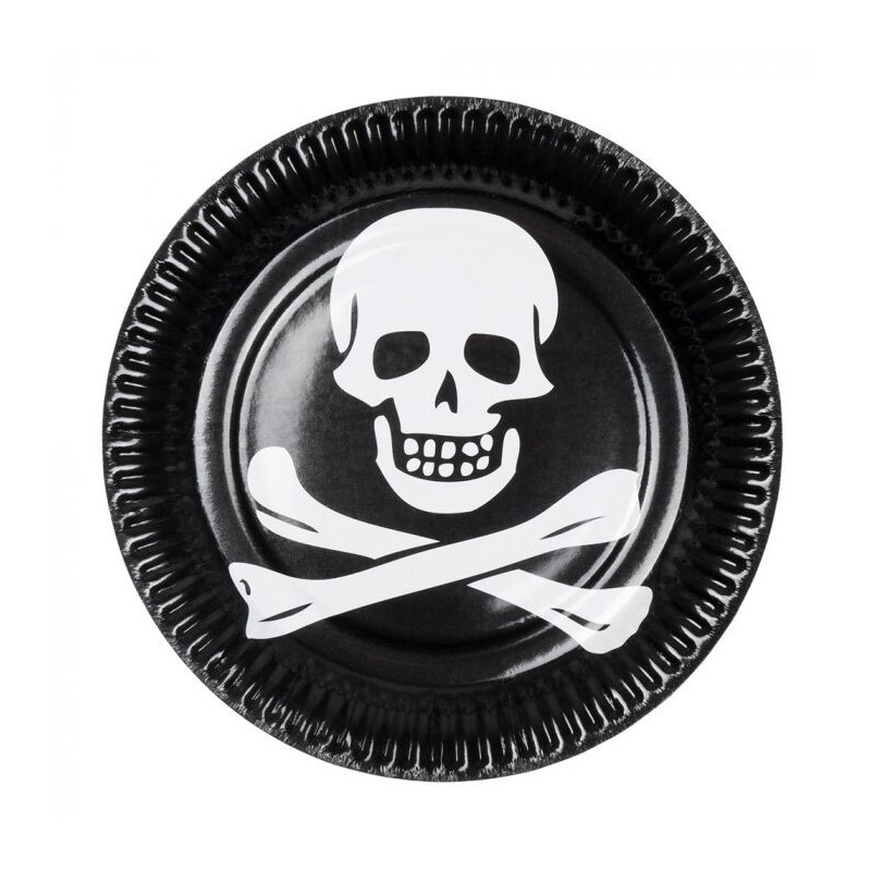 Platos piratas cumpleaños 10 uds 23 cm