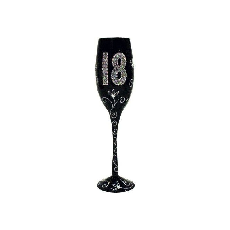 Copa champan negra nº 18 con glitter 24 cm