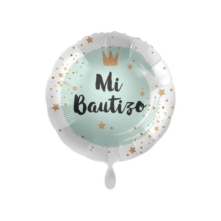 globo mi bautizo azul para helio o aire 45 cm redondo 81008 883028295852
